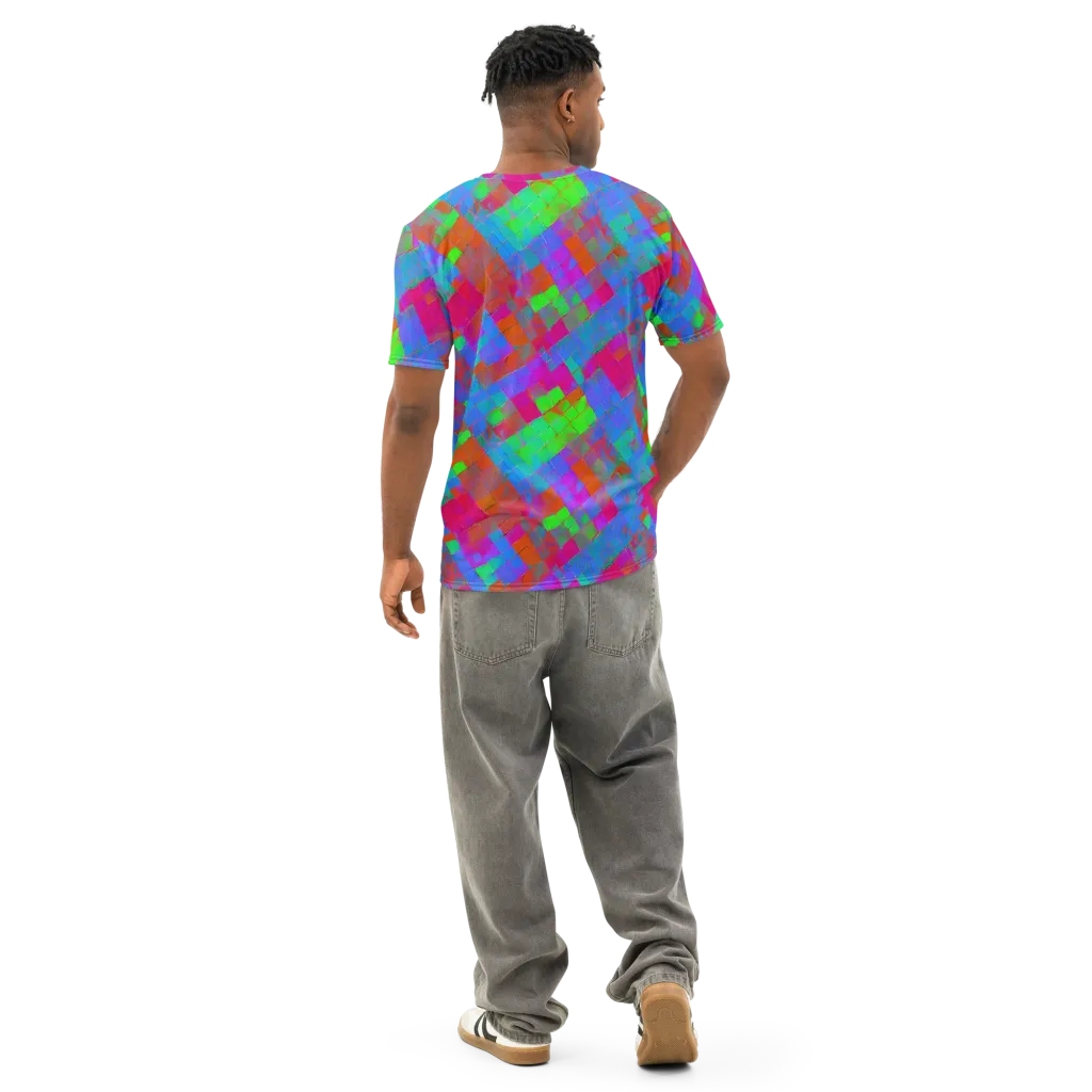 Chromatic Tapestry on Men's Cotton Crew Neck T-Shirt — Back