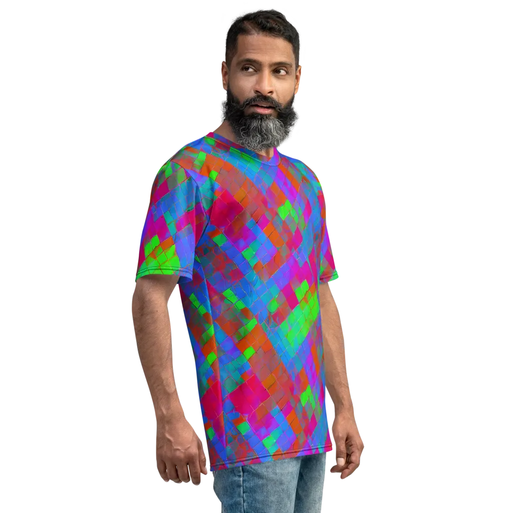 Chromatic Tapestry on Men's Crew Neck T-Shirt — Right