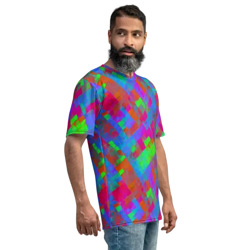 Chromatic Tapestry on a Men's Crew Neck T-Shirt