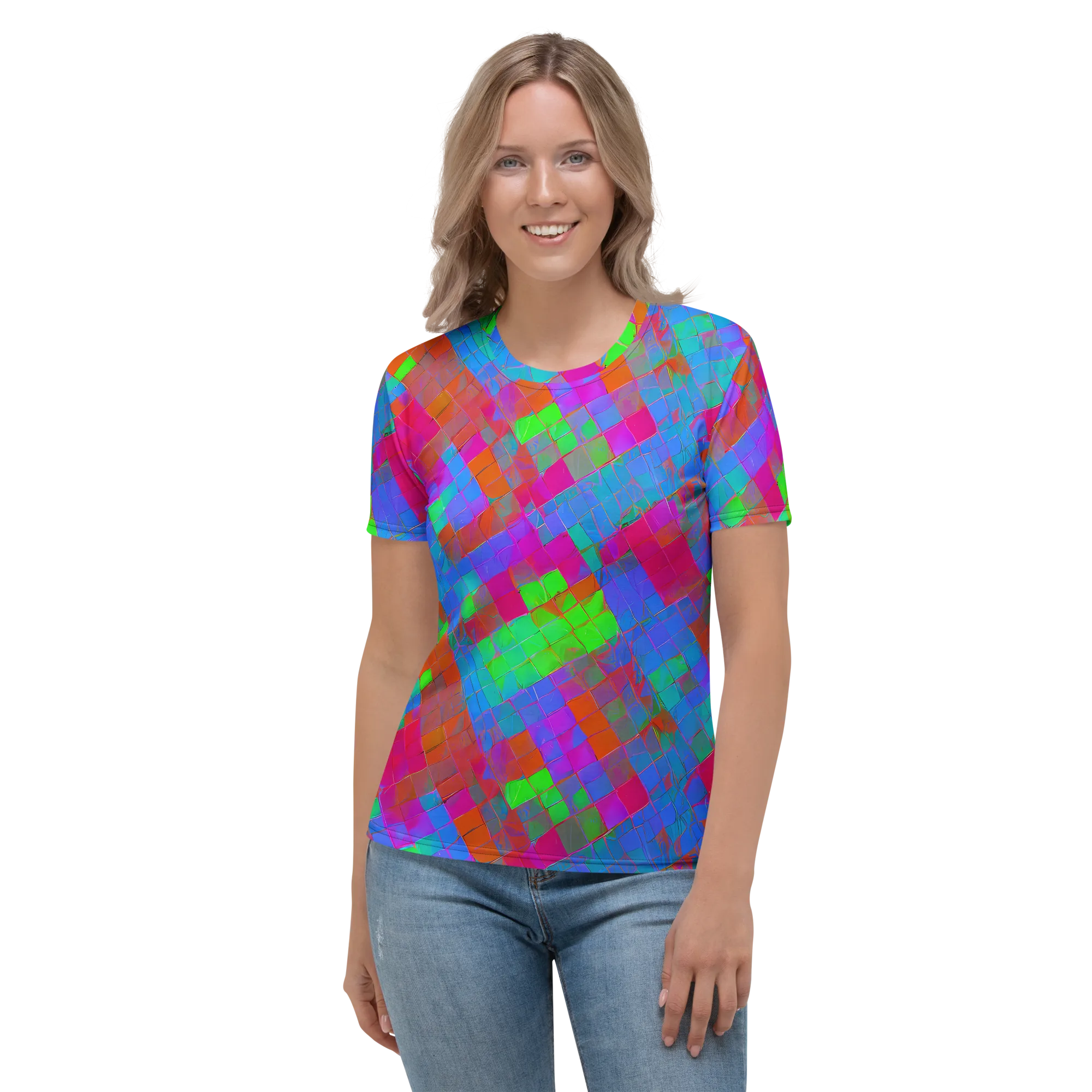 Chromatic Tapestry on Women's Crew Neck T-Shirt — Front