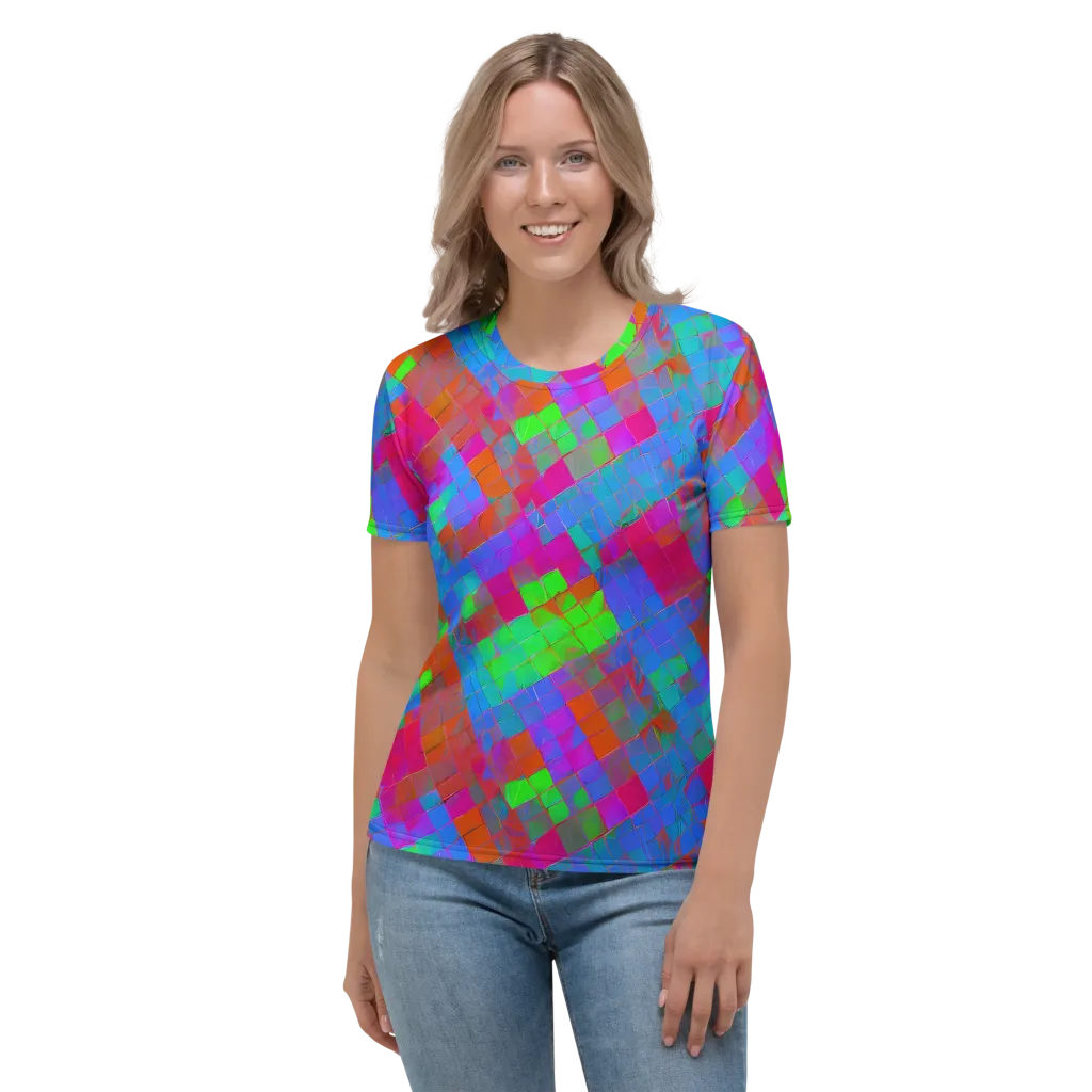Chromatic Tapestry on Women's Crew Neck T-Shirt — Front