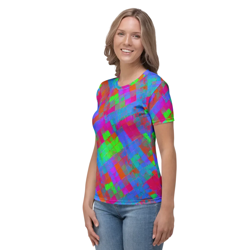 Chromatic Tapestry on Women's Crew Neck T-Shirt — Left
