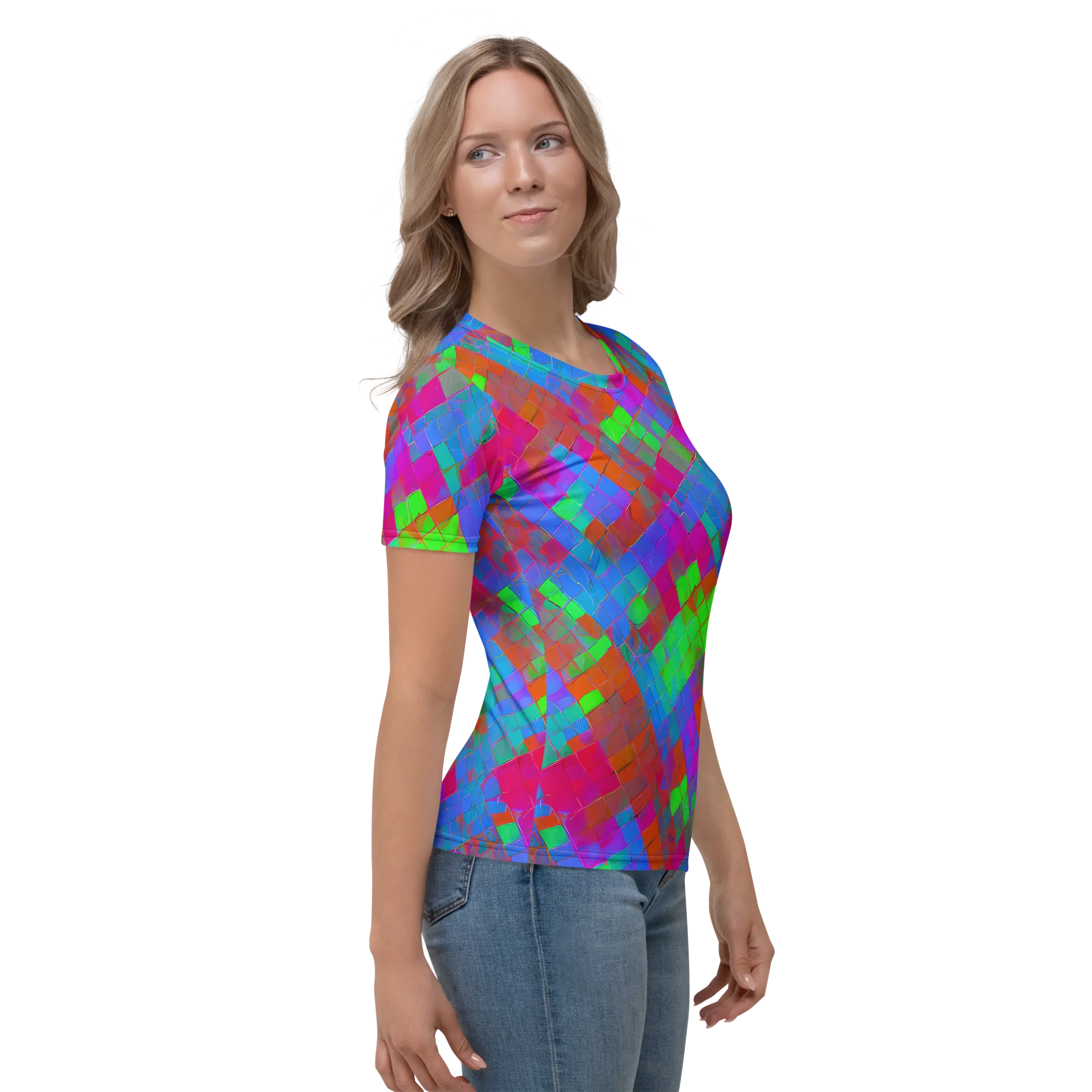 Chromatic Tapestry on Women's Crew Neck T-Shirt — Right