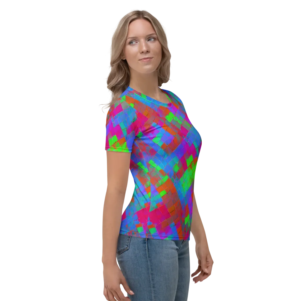 Chromatic Tapestry on Women's Crew Neck T-Shirt — Right