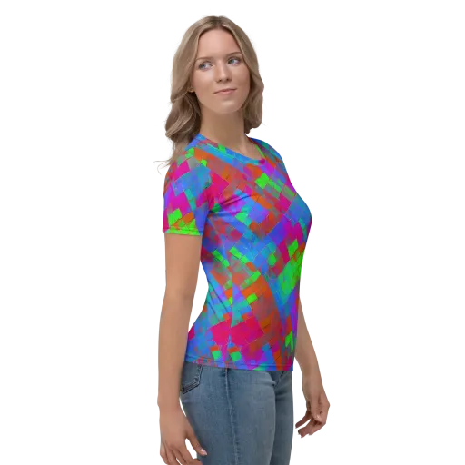 Chromatic Tapestry on a Women's Crew Neck T-Shirt
