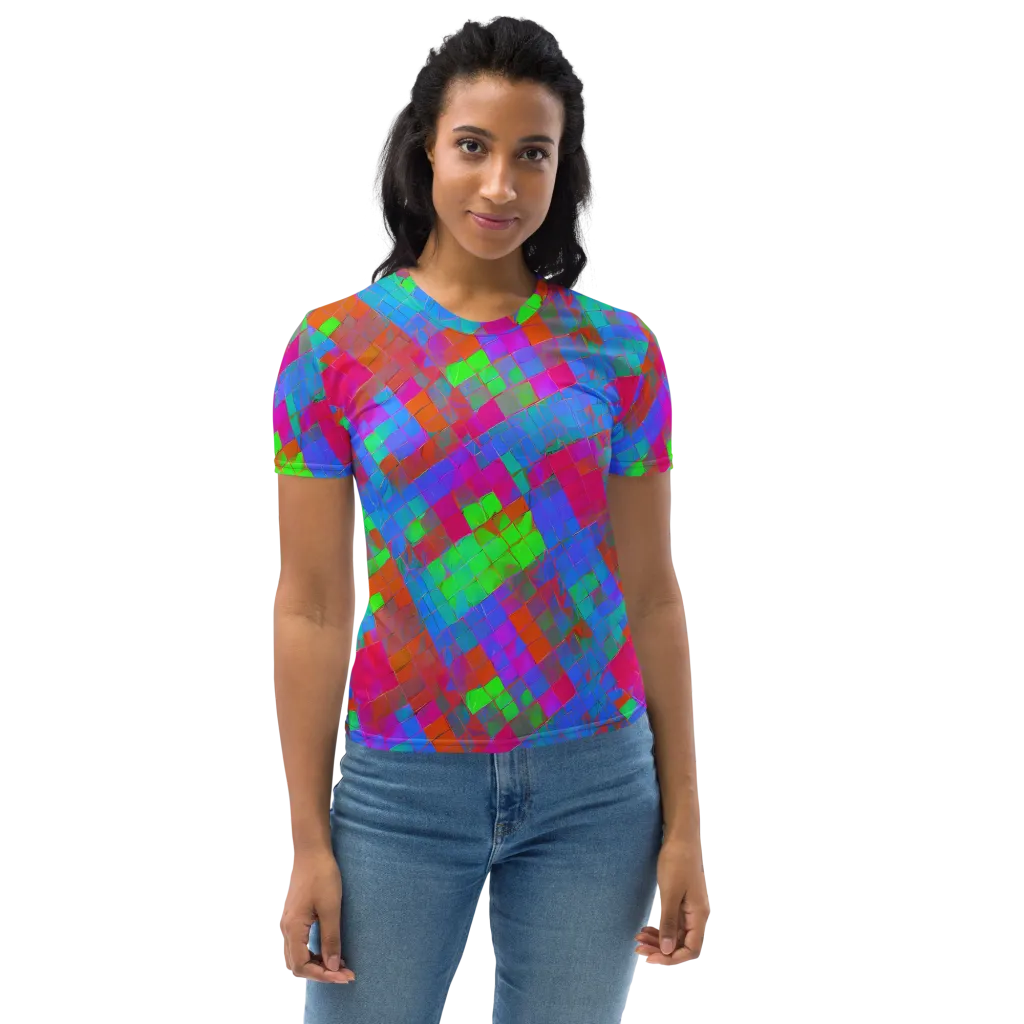 Chromatic Tapestry on Women's Crew Neck T-Shirt — Front