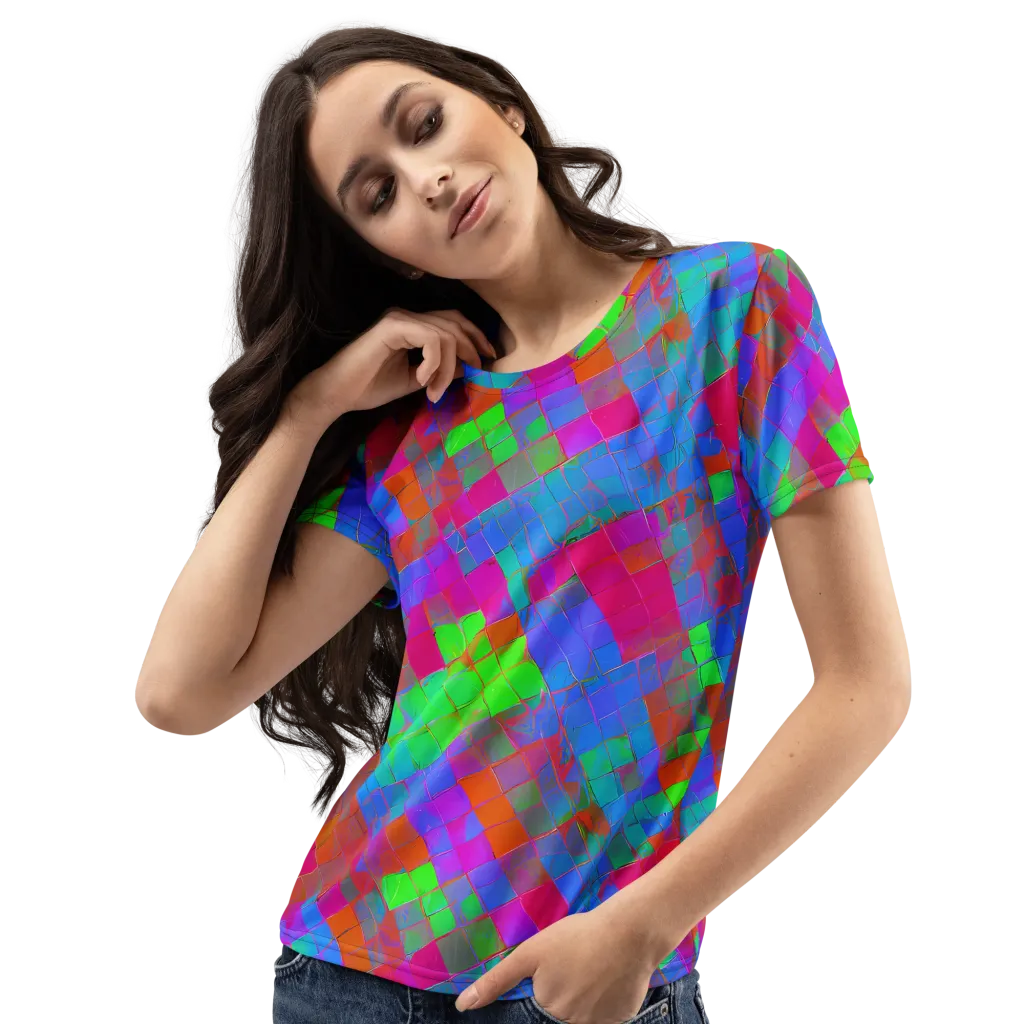 Chromatic Tapestry on Women's Crew Neck T-Shirt — Left Front