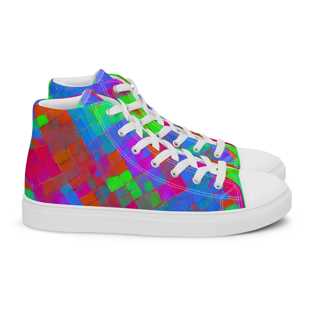 Chromatic Tapestry on Women's High Top Canvas Shoes — Right