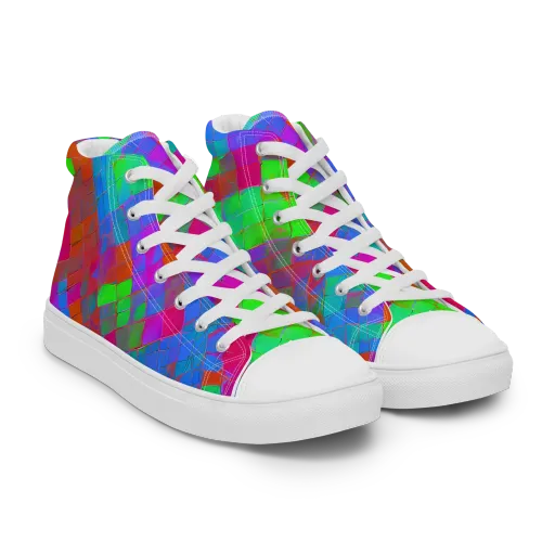 Chromatic Tapestry on a Women's High Top Canvas Shoes