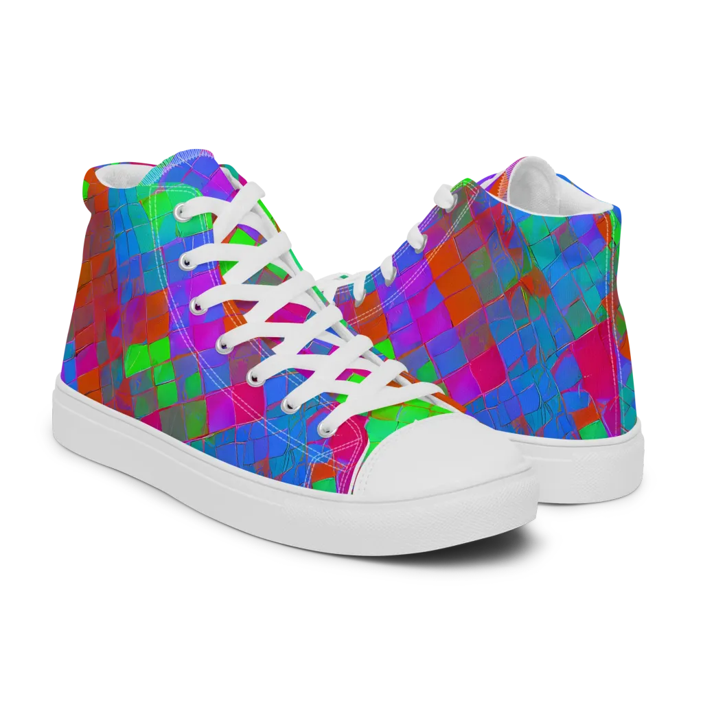 Chromatic Tapestry on Women's High Top Canvas Shoes — Right