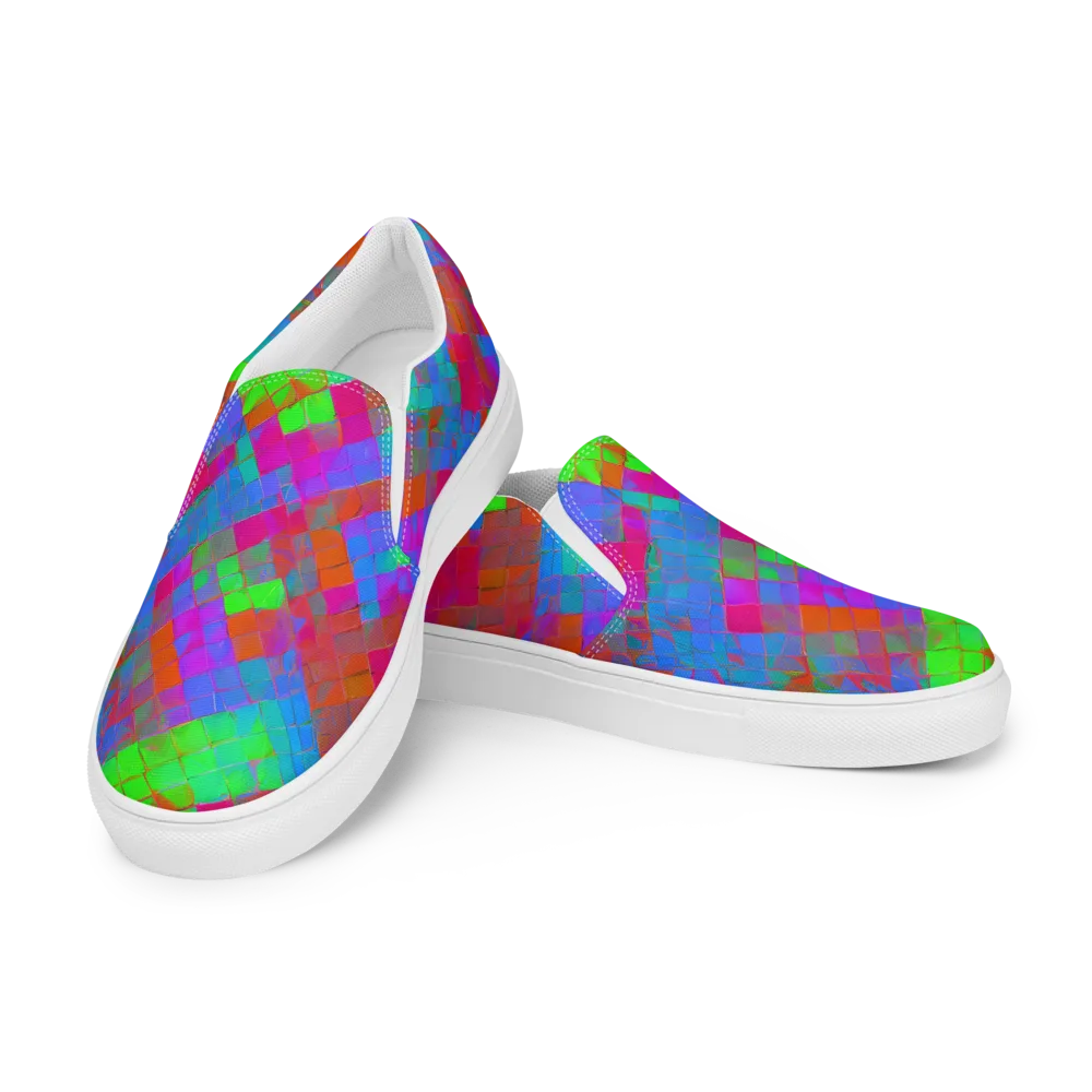 Chromatic Tapestry on Men's Slip-On Canvas Shoes — Left Front
