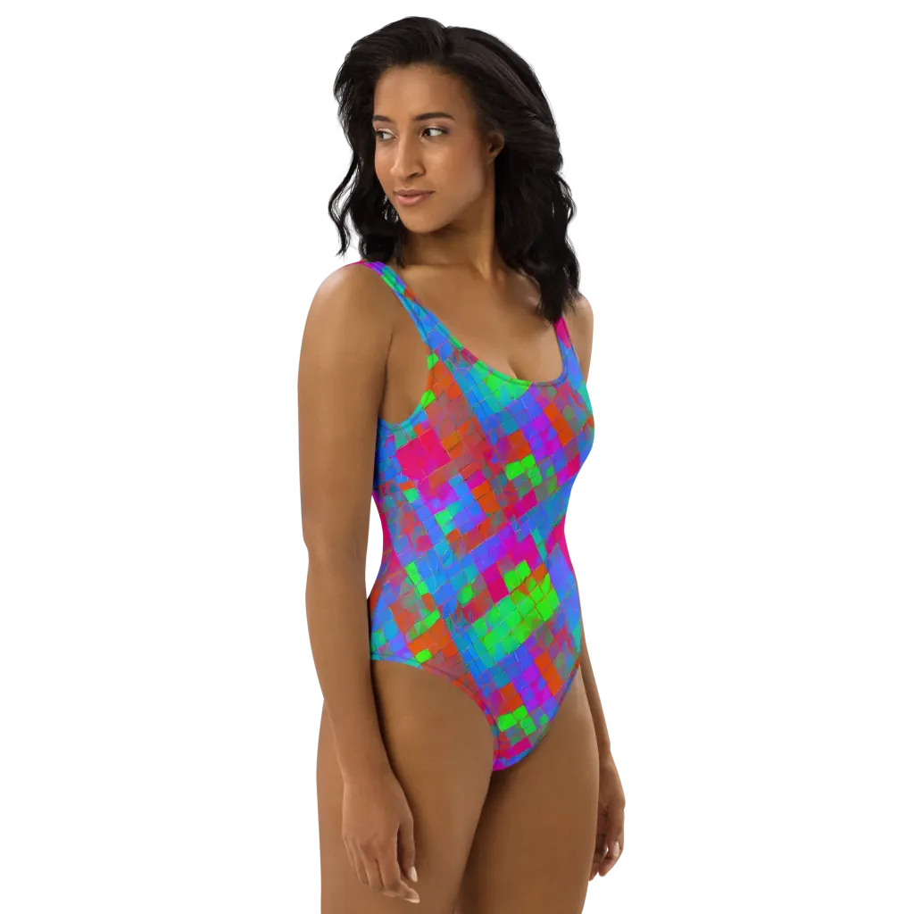 Chromatic Tapestry on One-Piece Swimsuit — Right