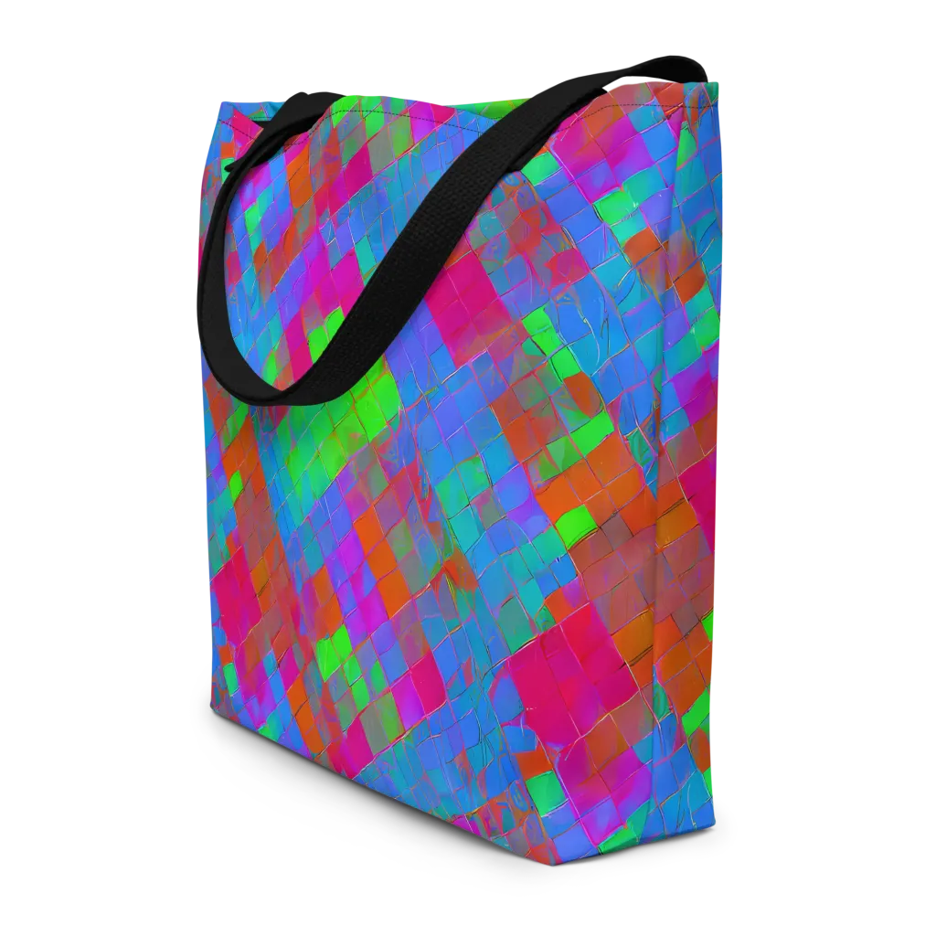 Chromatic Tapestry on Large Tote Bag W/ Pocket — Front