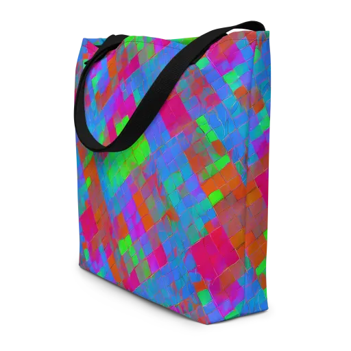 Chromatic Tapestry on a Large Tote Bag W/ Pocket