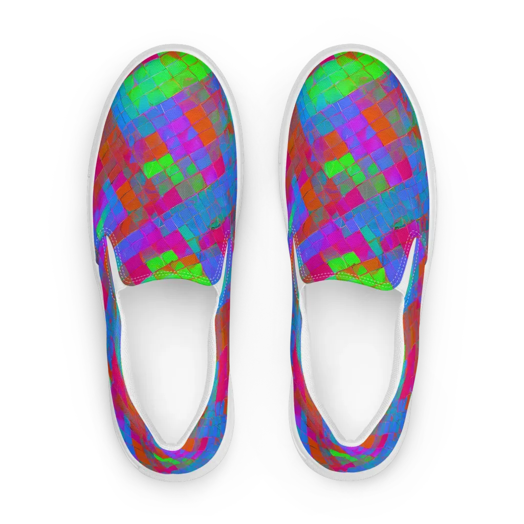Chromatic Tapestry on Women's Slip-On Canvas Shoes — Front