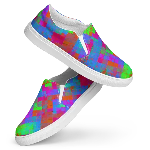 Chromatic Tapestry on a Women's Slip-On Canvas Shoes