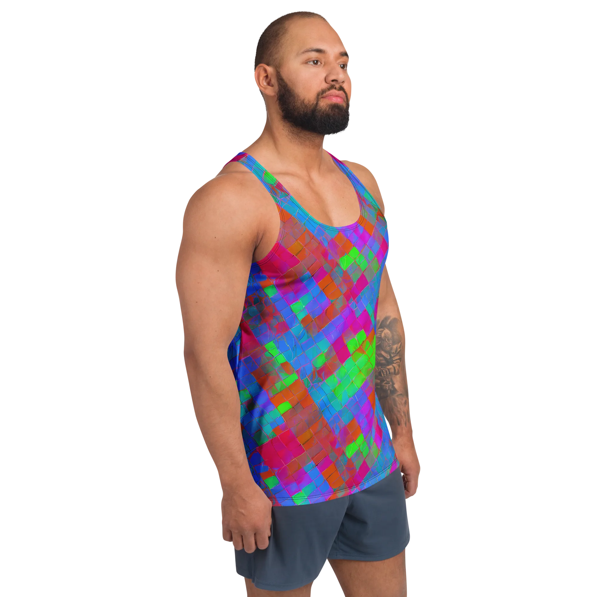 Chromatic Tapestry on Men's Tank Top — Right Front