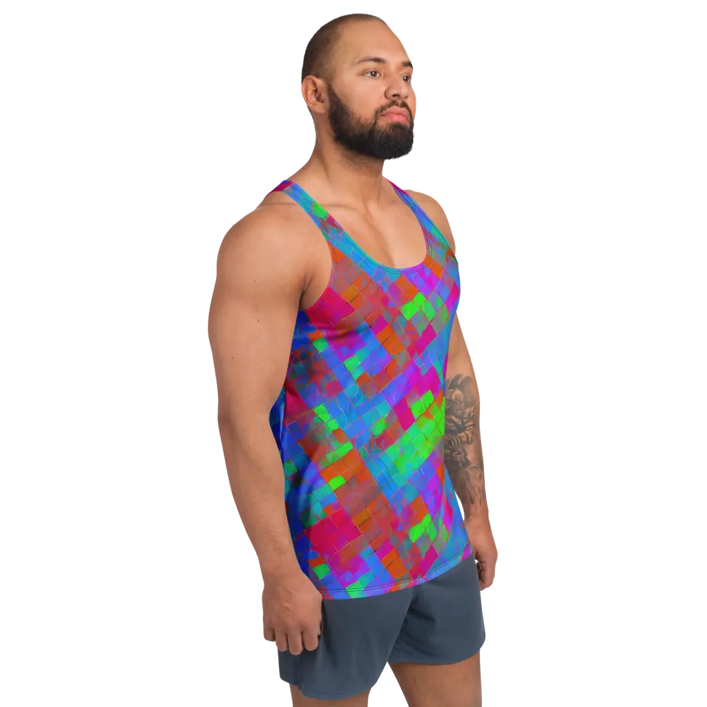Chromatic Tapestry on Men's Tank Top — Right Front