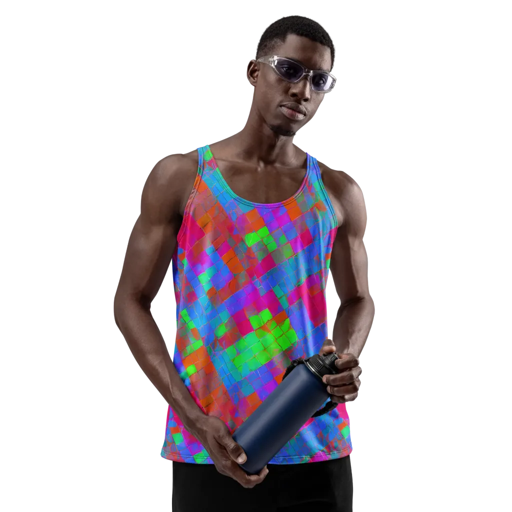 Chromatic Tapestry on Men's Tank Top — Front