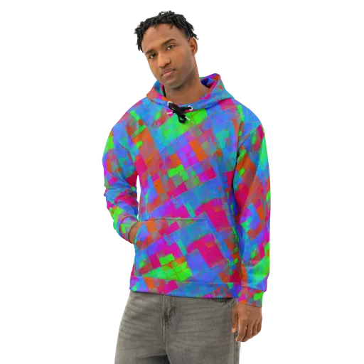 Chromatic Tapestry on a Cotton Hoodie