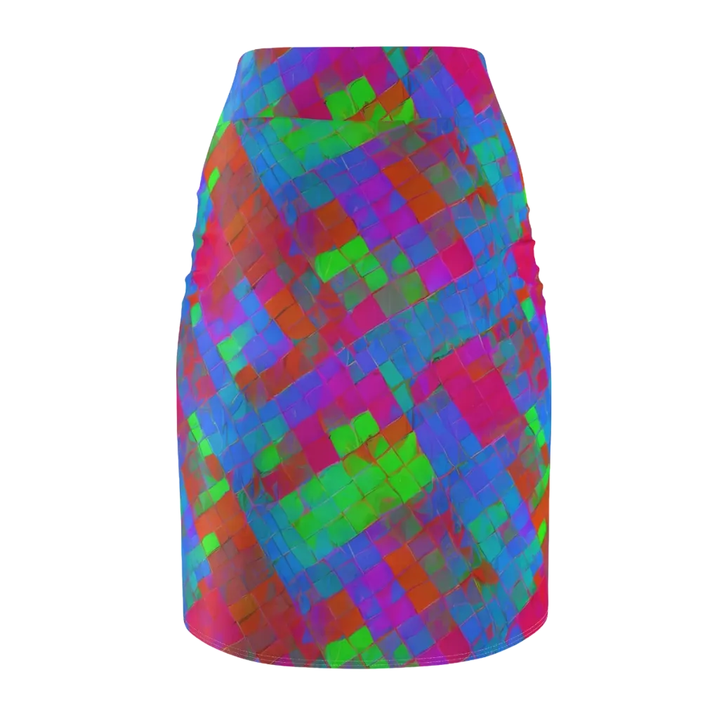 Chromatic Tapestry on Pencil Skirt — Back