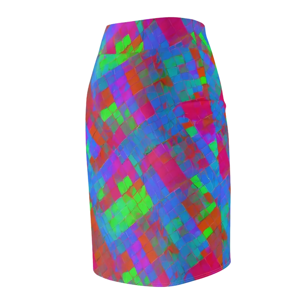 Chromatic Tapestry on Pencil Skirt — Back Side