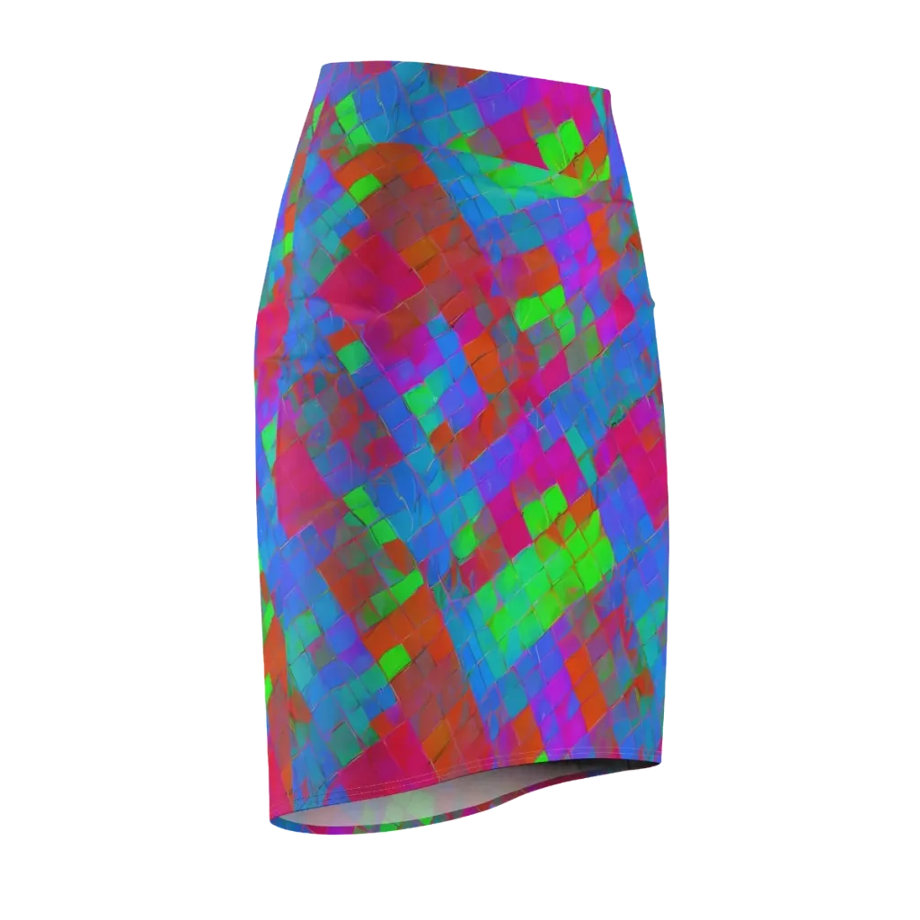 Chromatic Tapestry on Pencil Skirt — Front Side