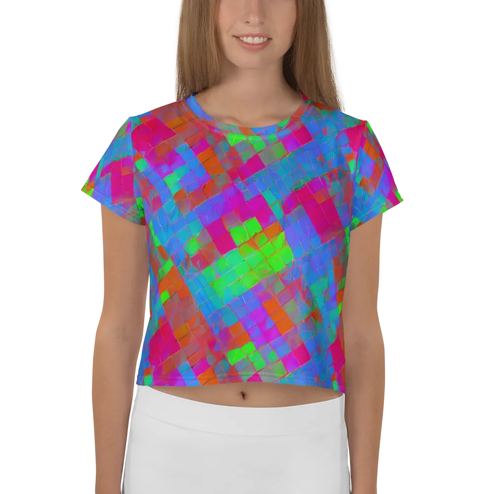 Chromatic Tapestry on Crop Tee — Front