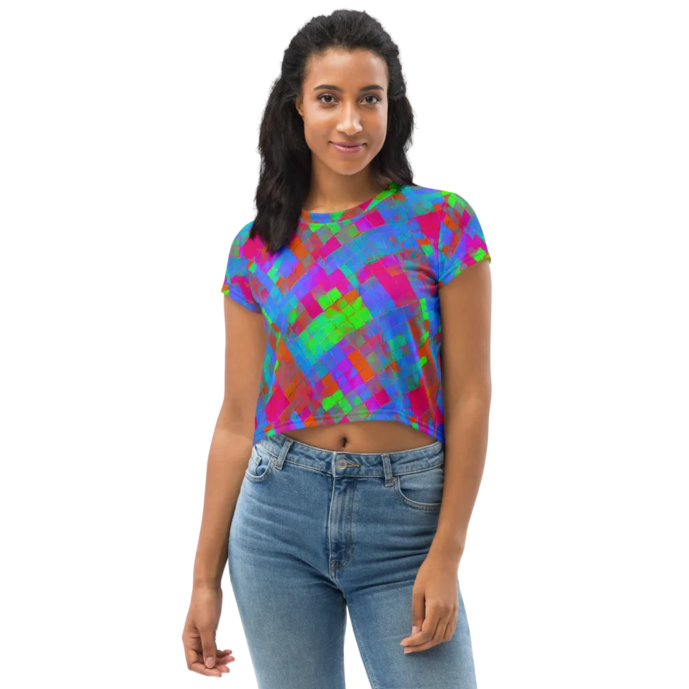 Chromatic Tapestry on Crop Tee — Front