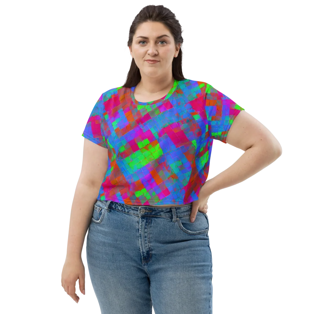 Chromatic Tapestry on Crop Tee — Front