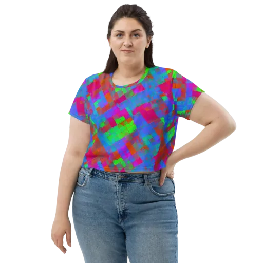 Chromatic Tapestry on a Crop Tee