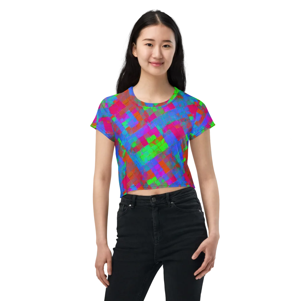 Chromatic Tapestry on Crop Tee — Front