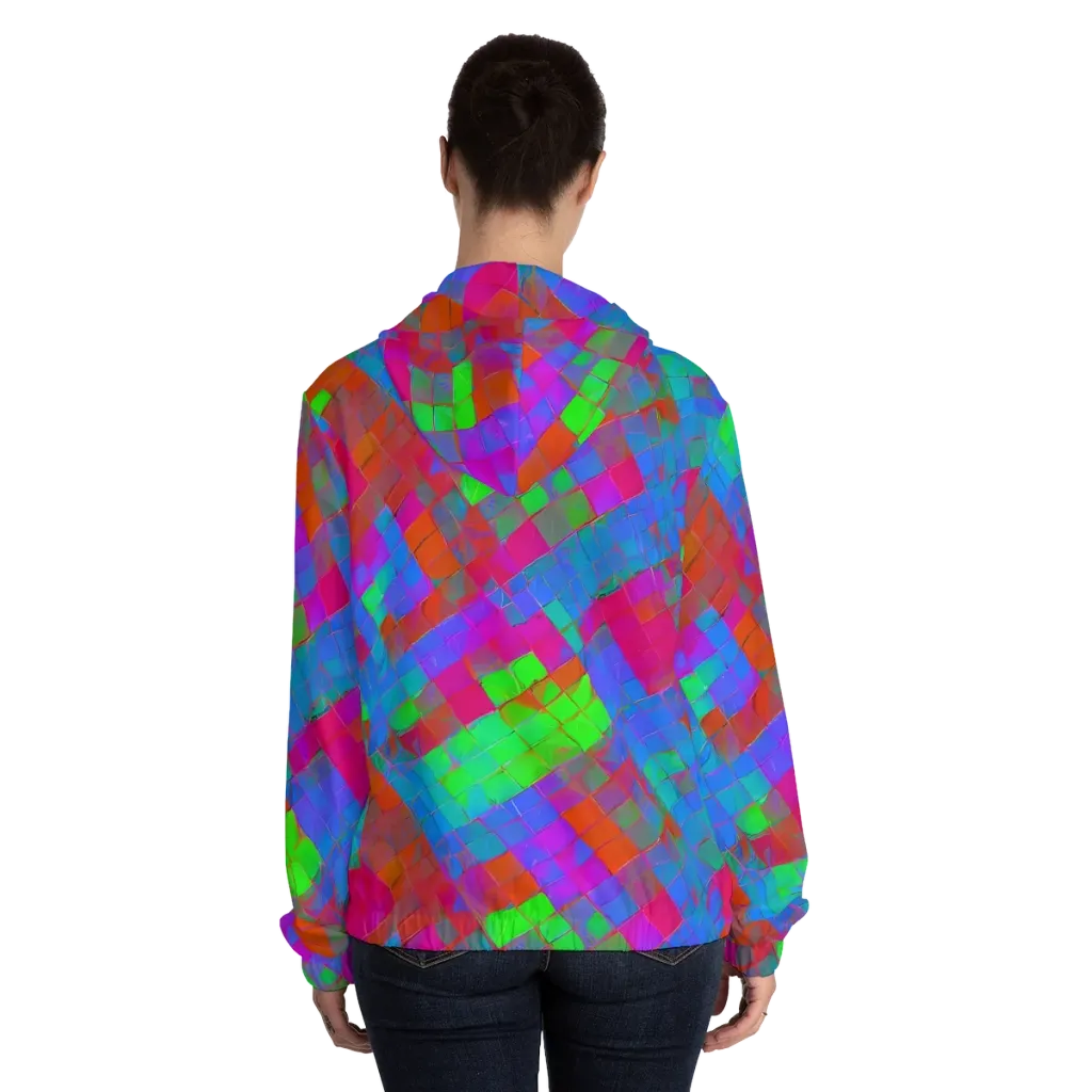 Chromatic Tapestry on Women's Full-Zip Hoodie — Back On Person