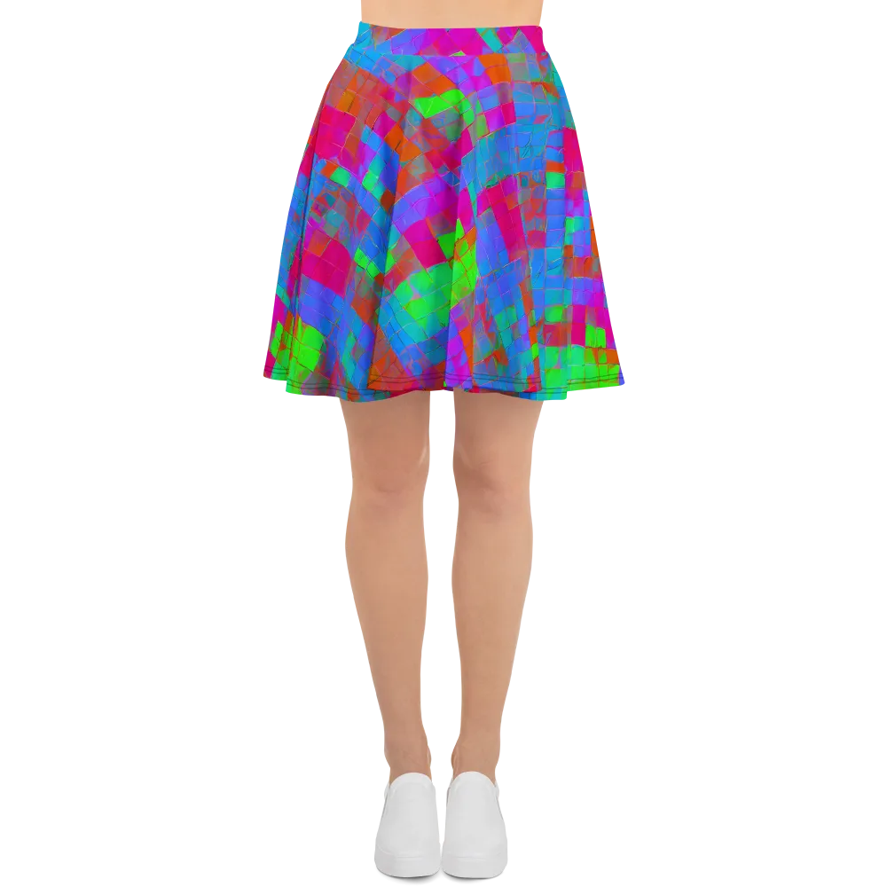 Chromatic Tapestry on Skater Skirt — Front