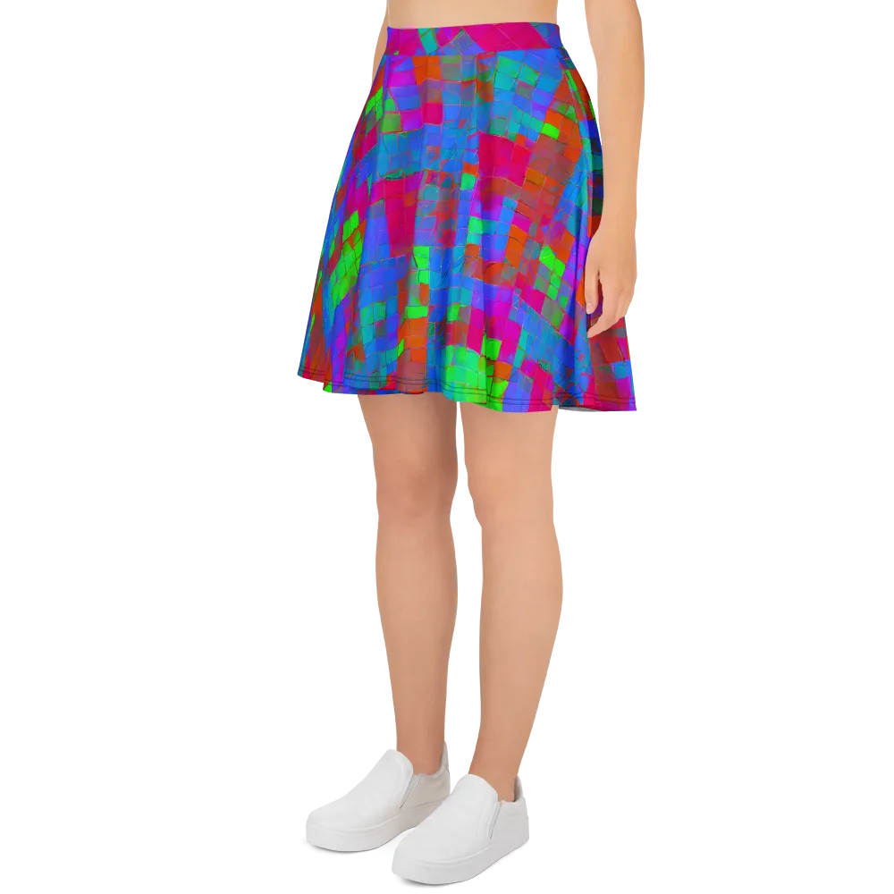 Chromatic Tapestry on Skater Skirt — Left