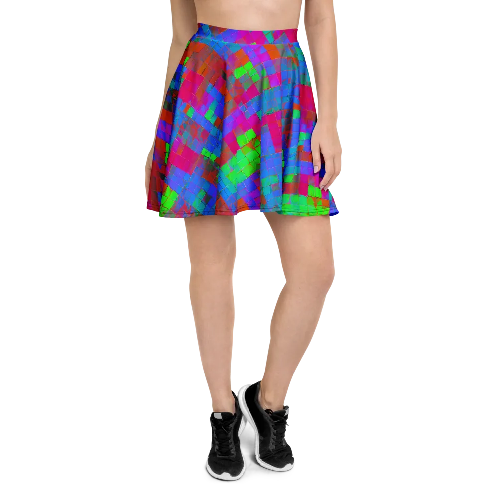 Chromatic Tapestry on Skater Skirt — Front
