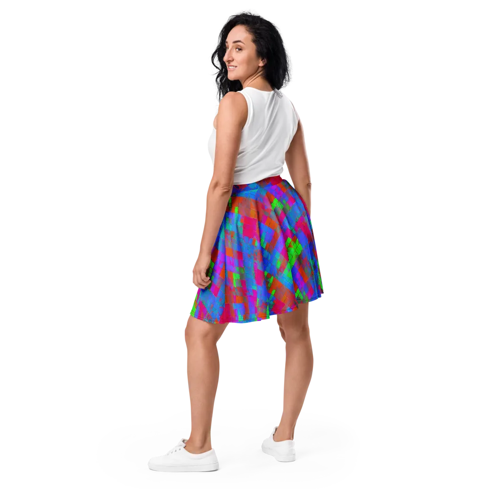 Chromatic Tapestry on Skater Skirt — Back