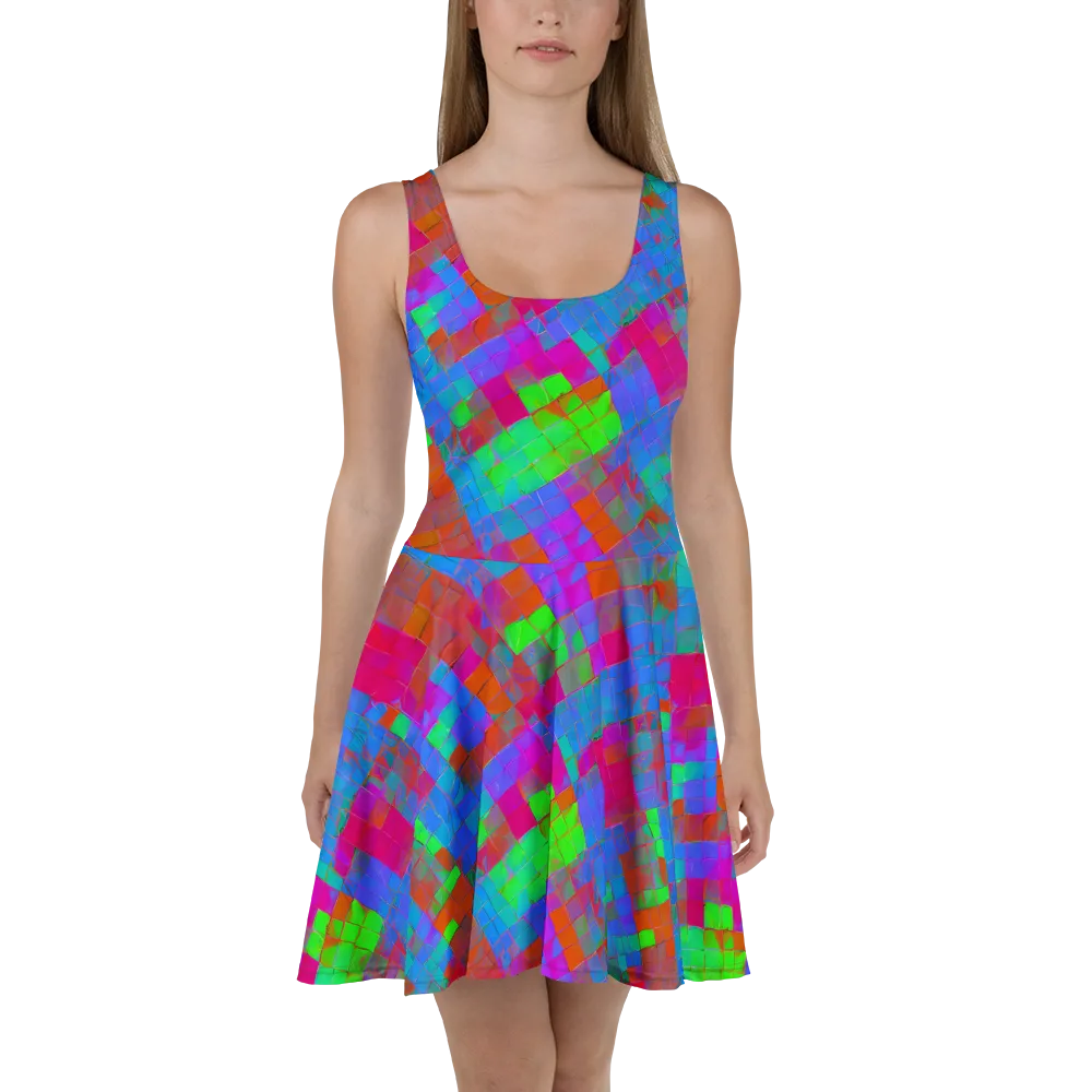 Chromatic Tapestry on Skater Dress — Front