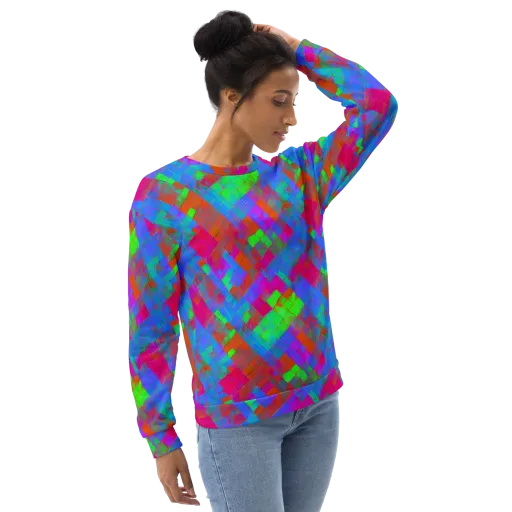 Chromatic Tapestry on a Sweatshirt