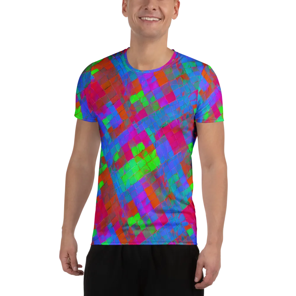 Chromatic Tapestry on Men's Athletic T-Shirt — Front