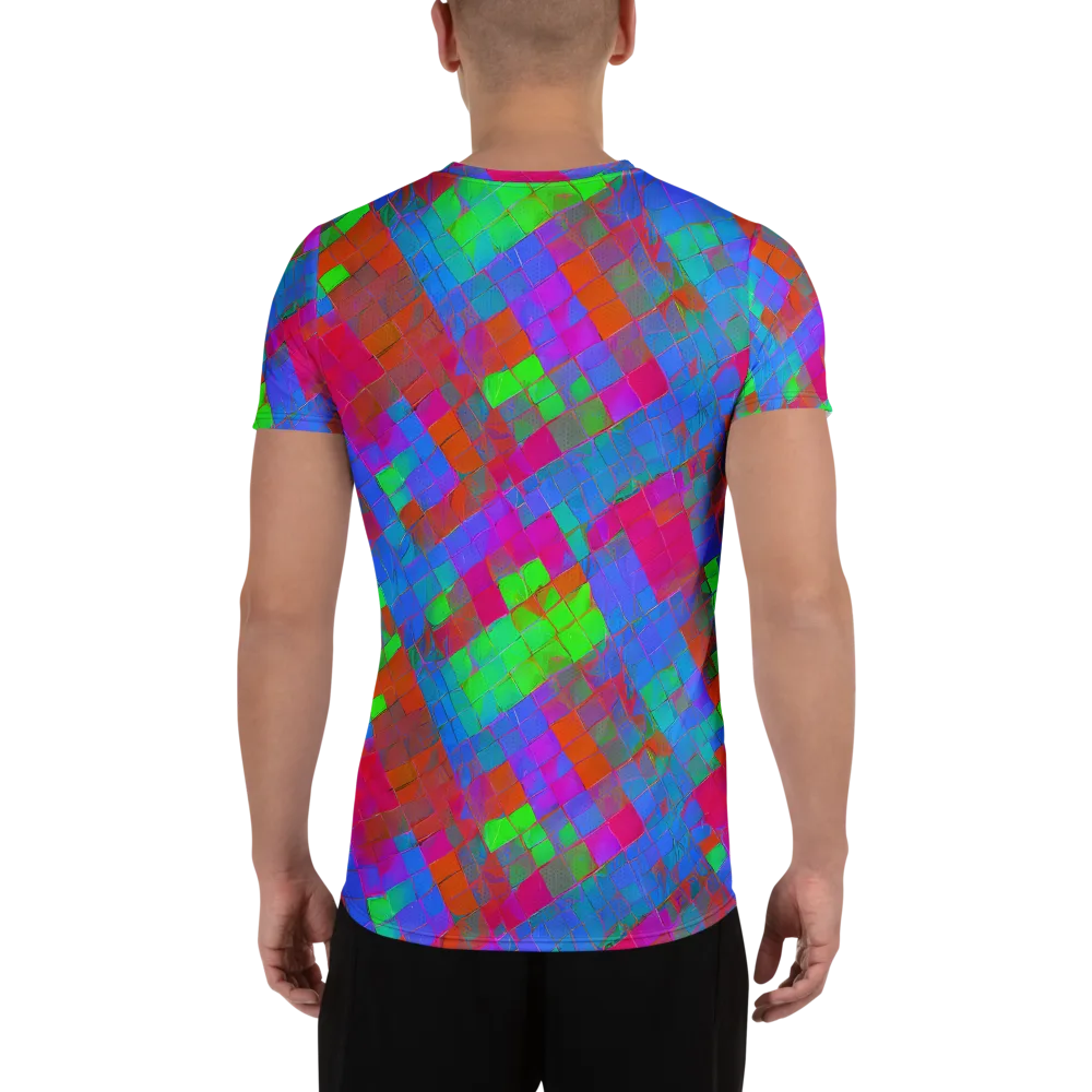 Chromatic Tapestry on Men's Athletic T-Shirt — Back