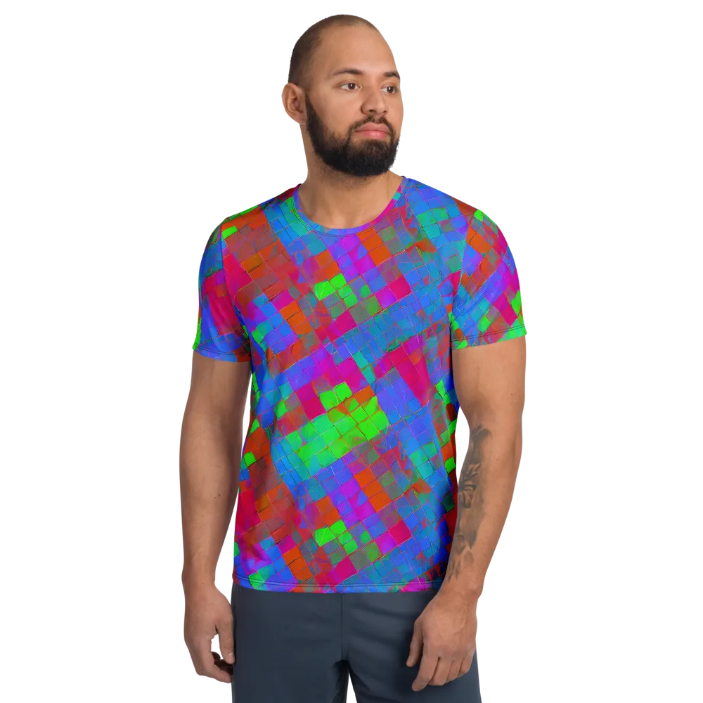 Chromatic Tapestry on Men's Athletic T-Shirt — Front