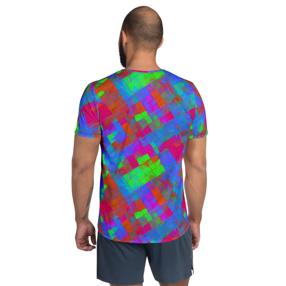 Chromatic Tapestry on Men's Athletic T-Shirt — Back
