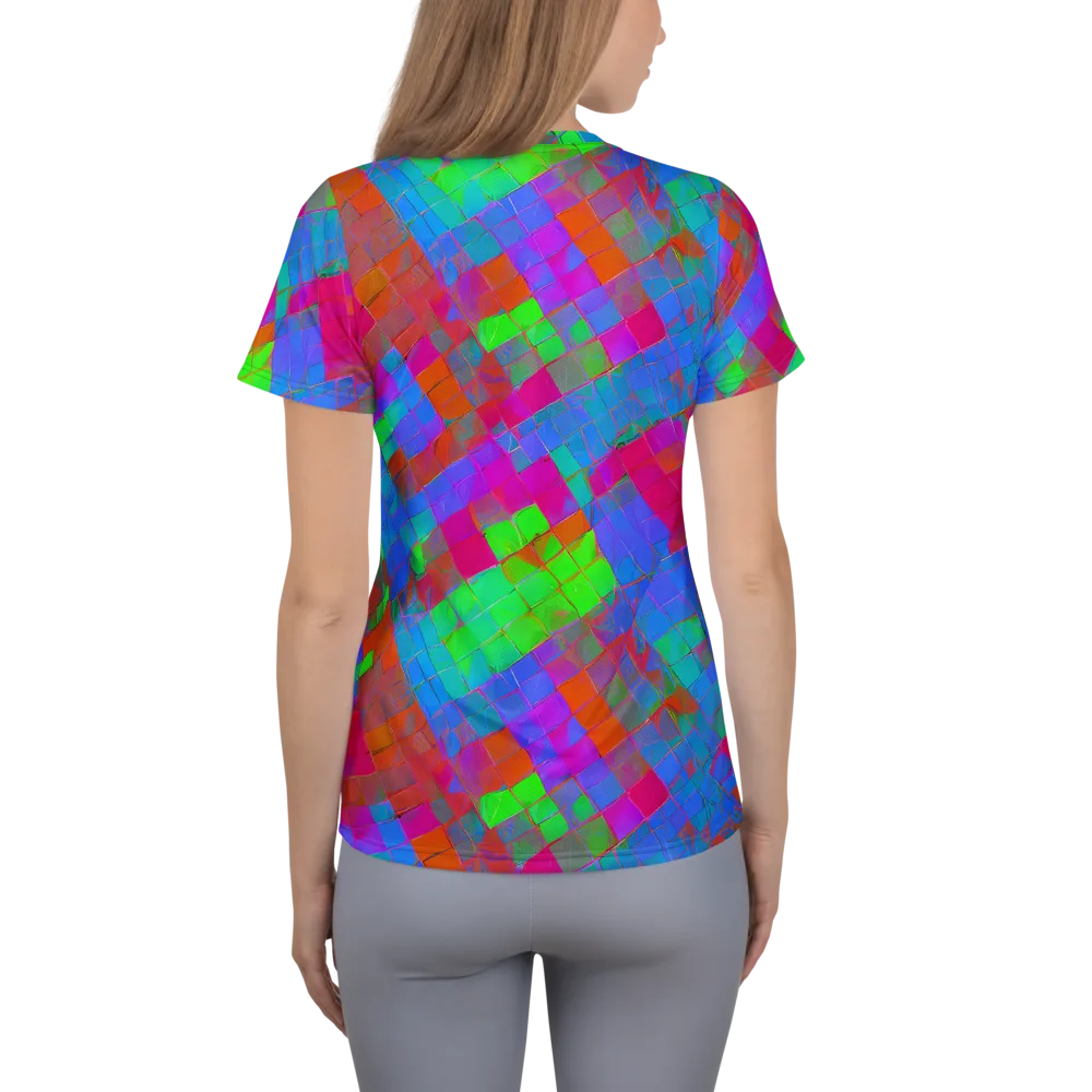 Chromatic Tapestry on Women's Athletic T-Shirt — Back