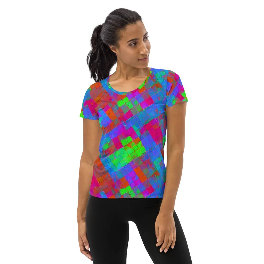 Chromatic Tapestry on Women's Athletic T-Shirt — Front