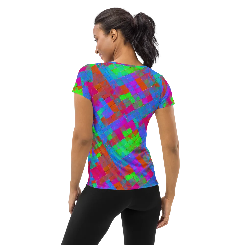 Chromatic Tapestry on Women's Athletic T-Shirt — Back