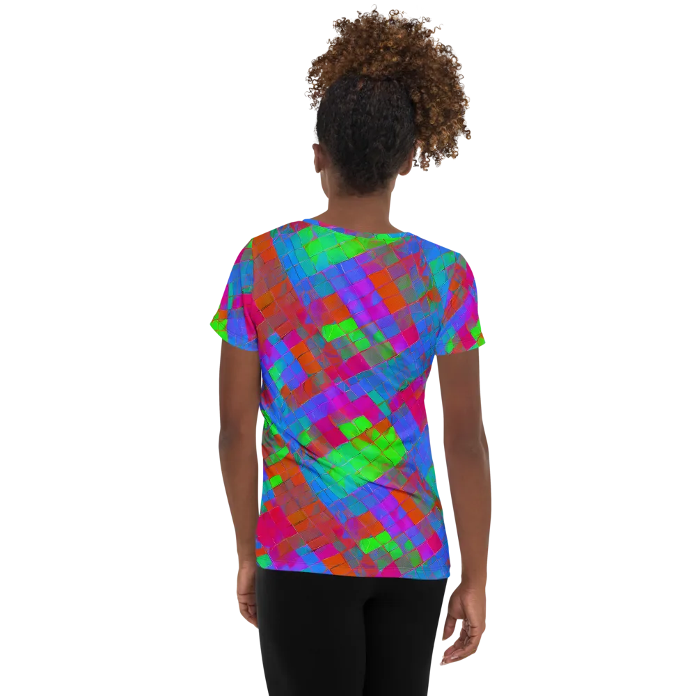 Chromatic Tapestry on Women's Athletic T-Shirt — Back
