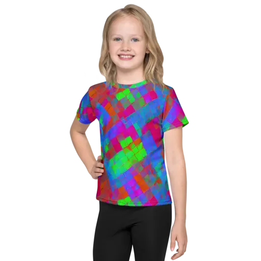 Chromatic Tapestry on a Kids Crew Neck T-Shirt