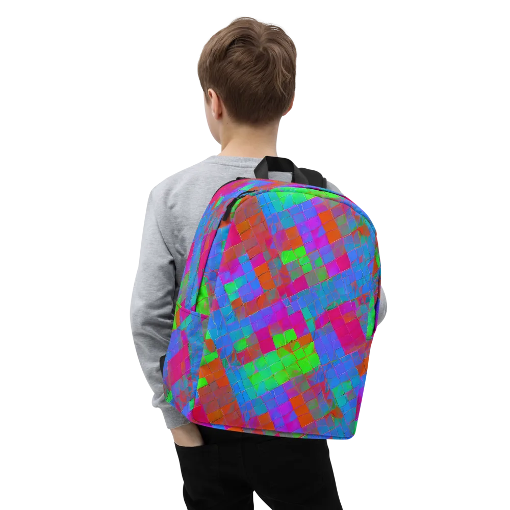 Chromatic Tapestry on Minimalist Backpack — Zoomed-in