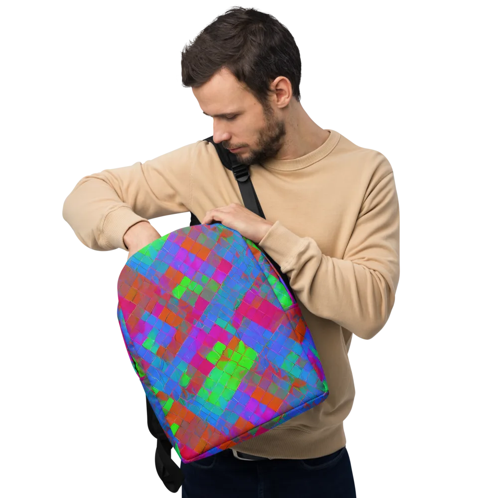 Chromatic Tapestry on Minimalist Backpack — Front